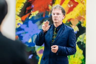 Child psychologist and parenting expert Michael Hawton teaching.