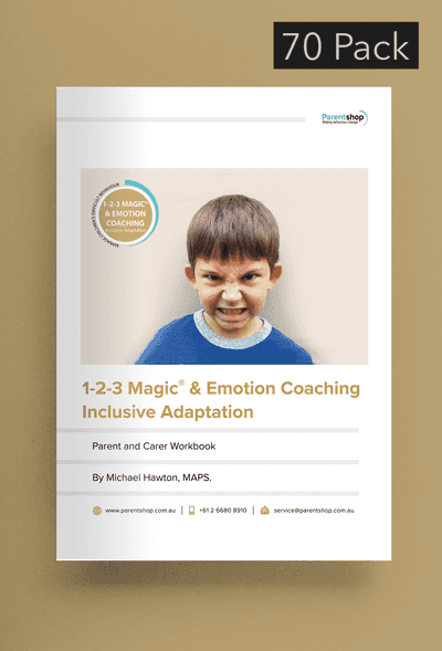 1-2-3 Magic & Emotion Coaching Adapted for Special Needs (Inclusive) Parent Workbooks (70 Pack)