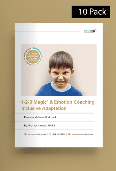 1-2-3 Magic & Emotion Coaching Adapted for Special Needs (Inclusive) Parent Workbooks (10 Pack)