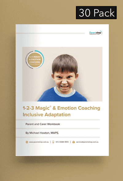 1-2-3 Magic & Emotion Coaching Adapted for Special Needs (Inclusive) Parent Workbooks (30 Pack)